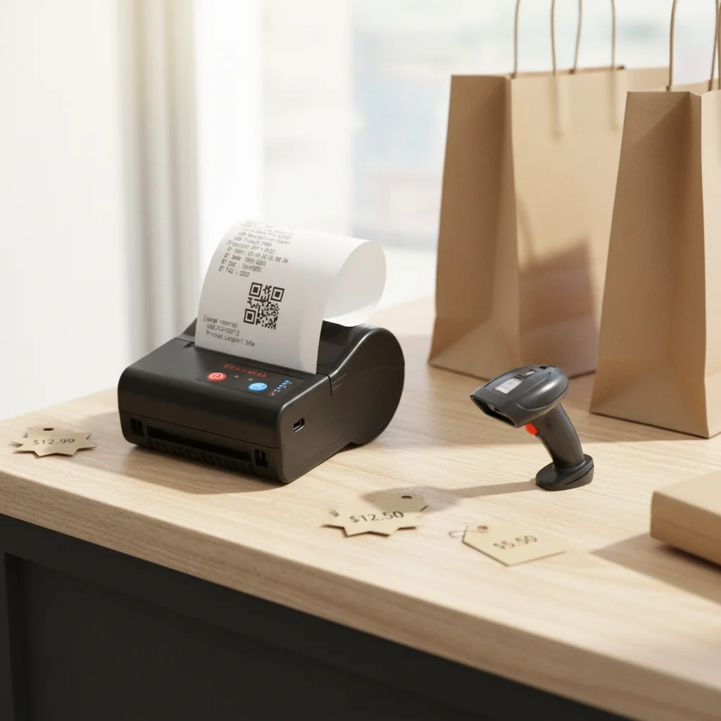 3Inch Handheld Mini Label Sticker Printer 80mm Portable Thermal Receipt Barcode Printer with Rechargeable Battery