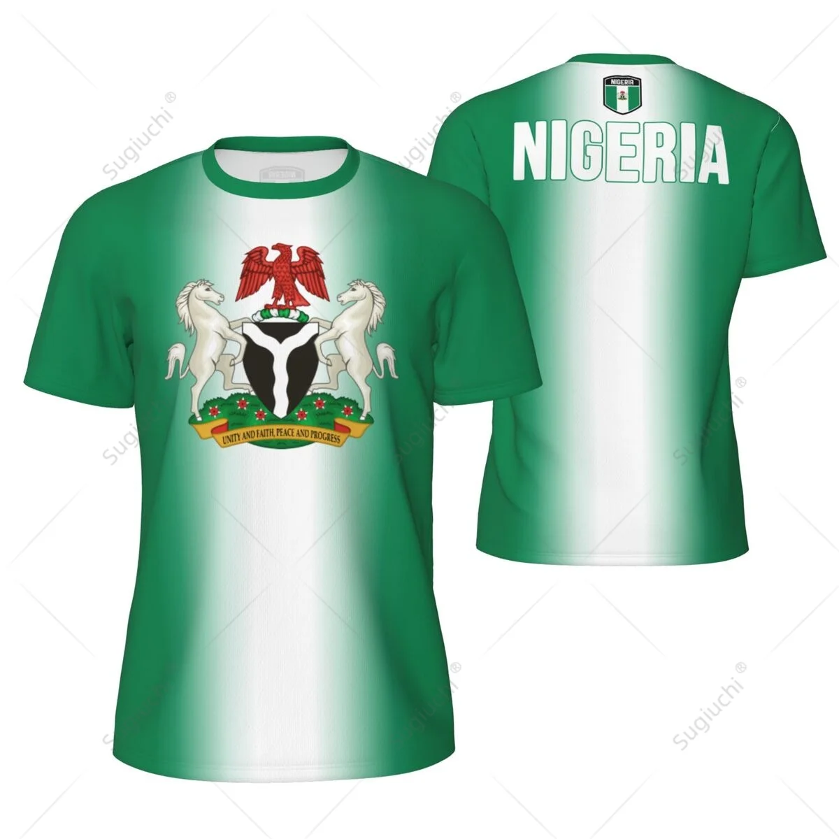 Sports Mesh T-shirt Nigeria Flag For Running Bike Soccer Tennis Football Fitness Tees 3D Printed Custom