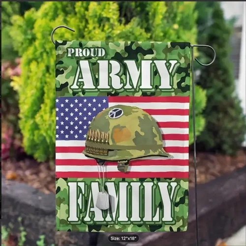 Proud Army Family Garden Flag - Double-Sided, 12x18in, Linen Blend, Great Gift ZZO EEZ