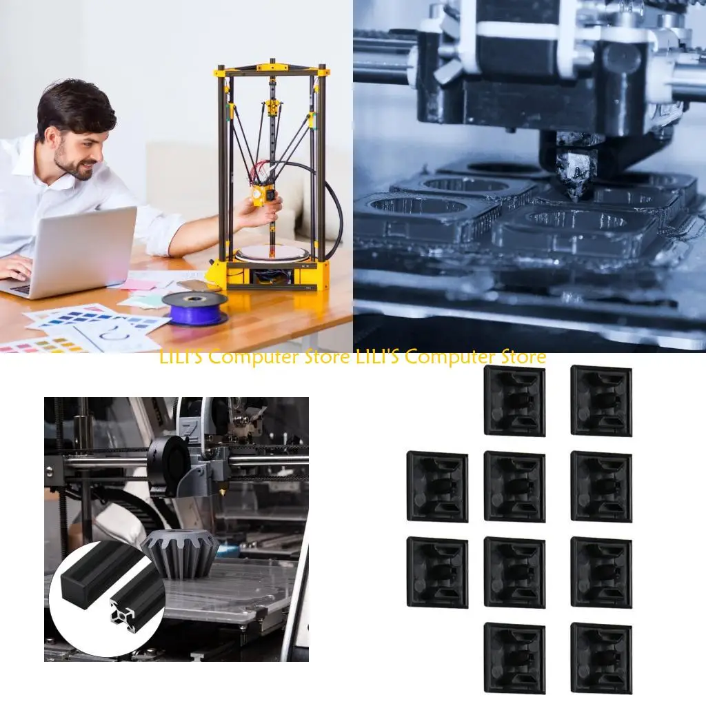 

A52B 10PCS Black ABS V Slot End Caps For EU Standard 20x20mm Aluminum Extrusion Dustproof Edges Protectors Printer Accessories