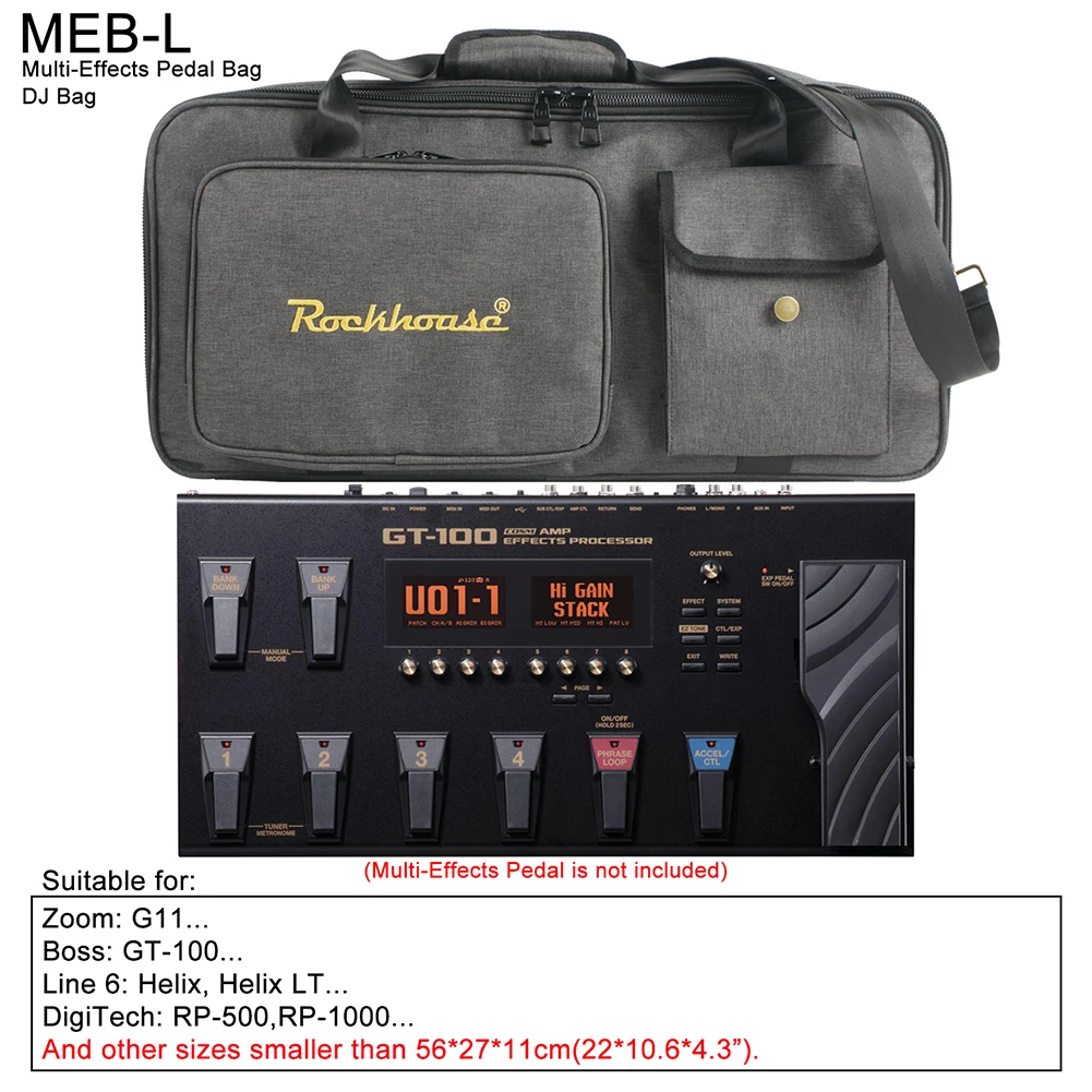 

36*23*14cm Guitar Pedalboard Bag Stylish Effects Pedal Case Instrument Bag Compact Pedal Bag Stylish Design Wear Resistant