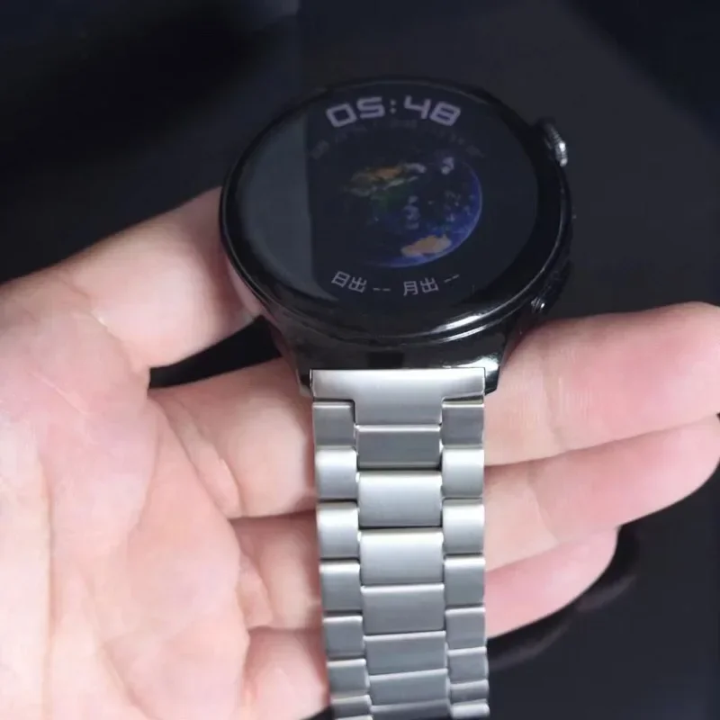 ไม่มีช่องว่างไทเทเนียมอัลลอยด์สําหรับ Huawei Watch 4 46 มม.,58g Urltra-Light Watchband, 22 มม.เปลี่ยนสายรัดข้อมือสําหรับ Huawei Watch4