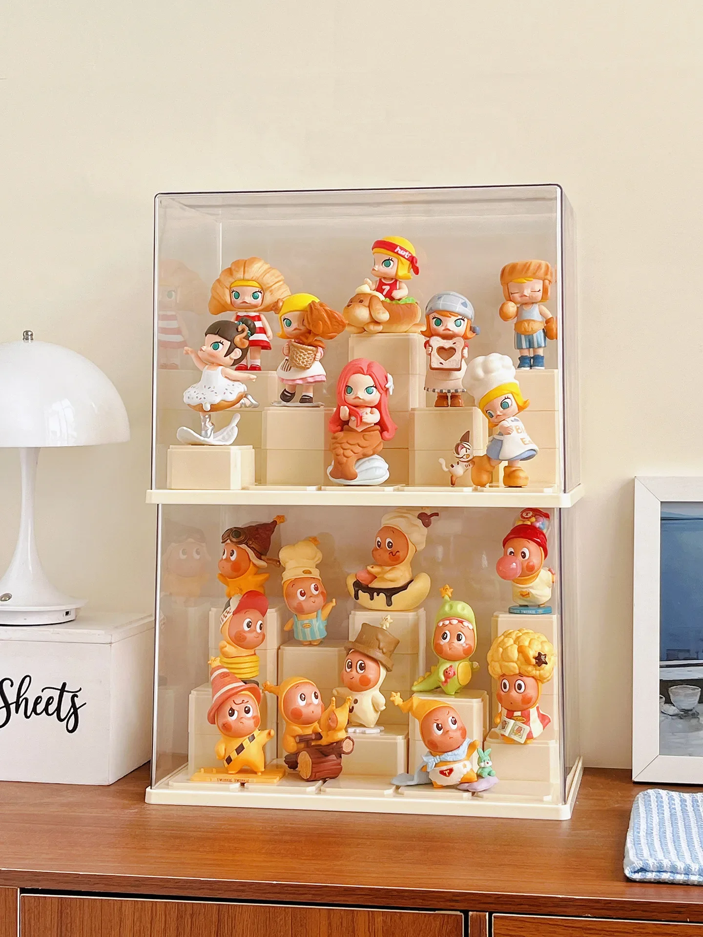 Acrylic Blind Box Display Box Transparent Cute Doll Stand Cabinet Action Figures Display Rack Organizer Collectible Showcase