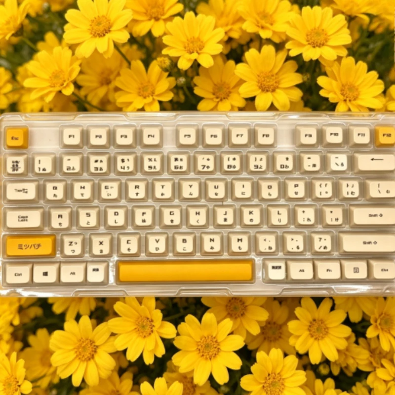 Honey Milk Theme Keycaps Set Customized PBT Sublimation XDA Profile 156keys Keyboard Cap for Mechanical Keyboard Accessories DIY