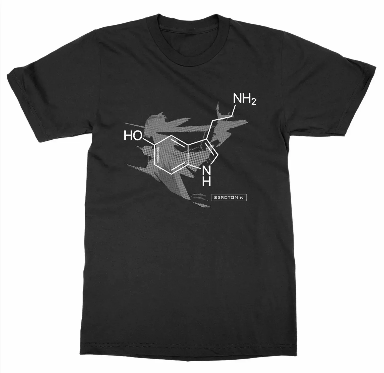 Neuro Hormone Drug Serotonin Chemistry Molecule Diagram T Shirt 100% Cotton Short Sleeve O-Neck Casual T-shirts New Size S-3XL