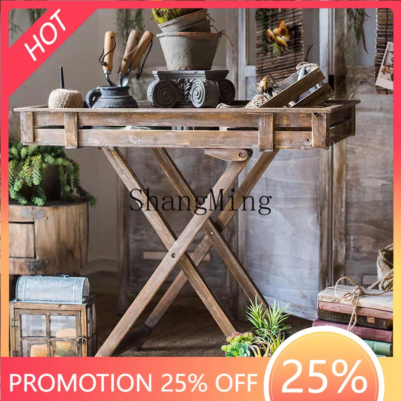 

DSA solid wood flower stand flower table workbench console grocery garden balcony decoration