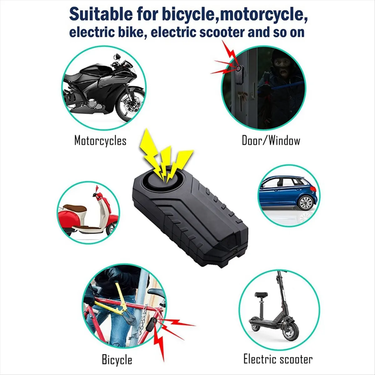Compatible USB Charge Bicycle Vibration Alarm Waterproof Motorcycle Electric Bike Alarm Remote Control Anti Lost Security Sensor