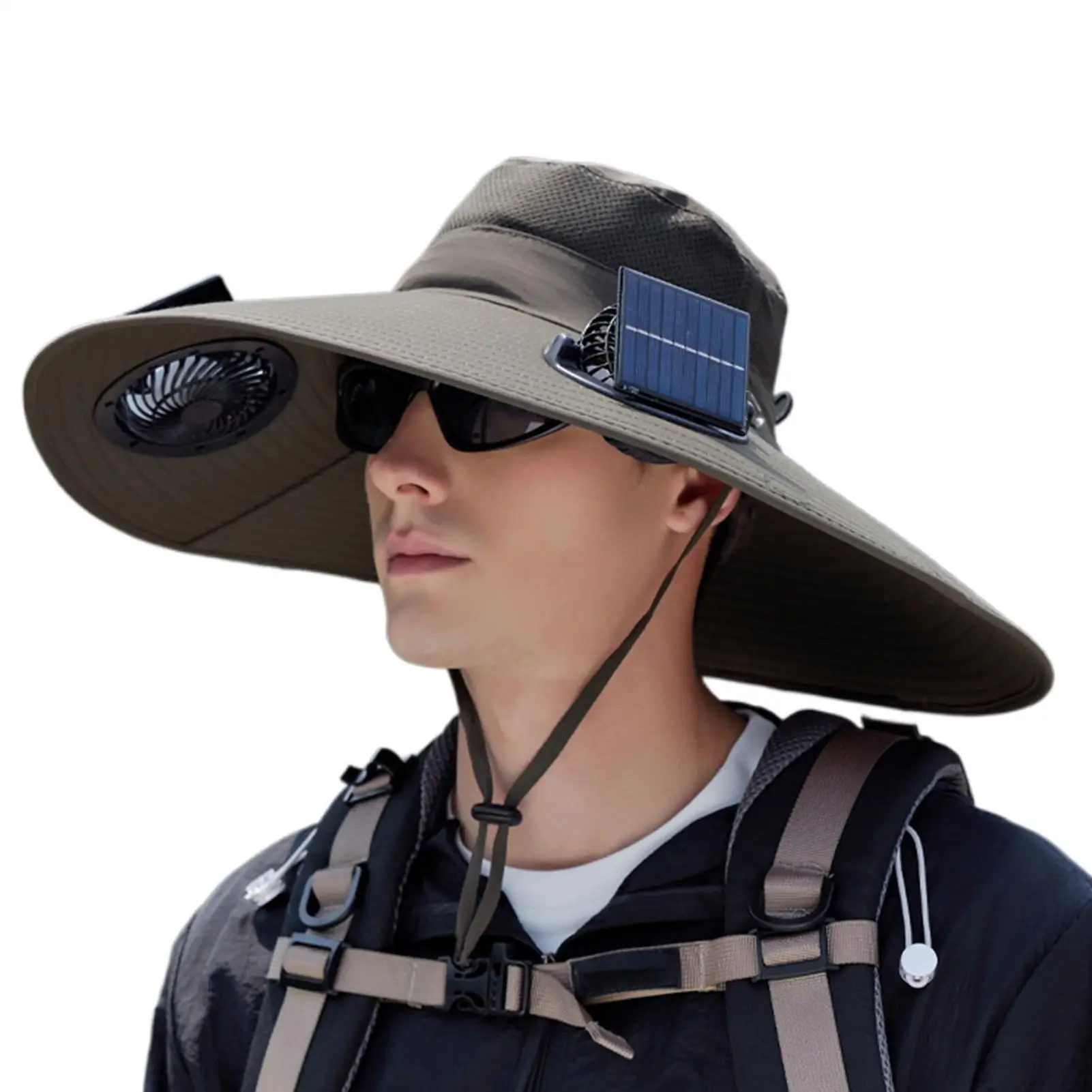 ソーラーファン釣り帽子-usb-サンハット-ソーラーパワーファン付き-通気性のあるつば広-紫外線防止-防水帽子-屋外キャンプ用