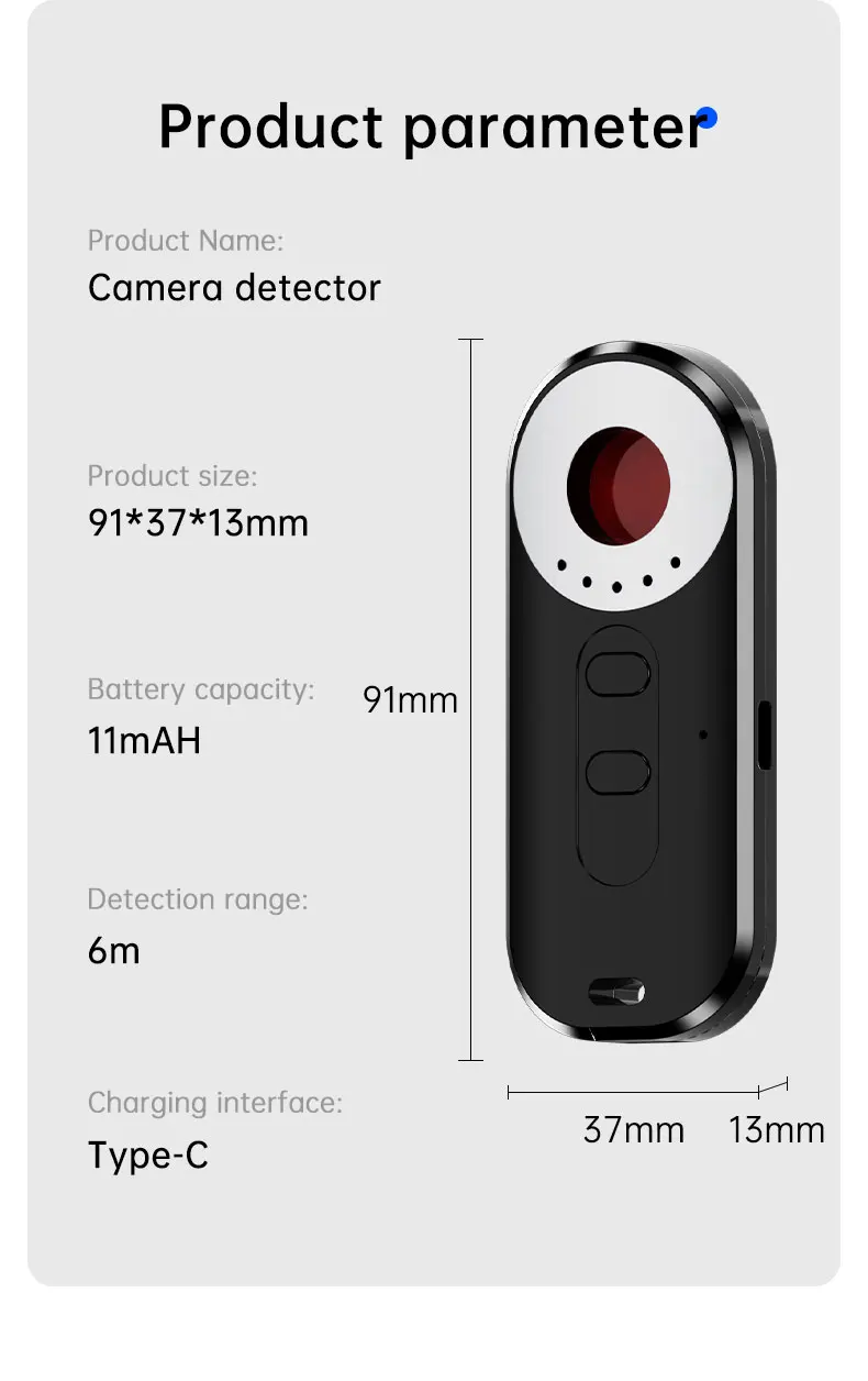 Imagem -06 - Signal Hidden Câmera Detector Anti Spy Candid Pinhole sem Fio Micro Cam Scan Rastreador Gps Gsm Wifi Secreto Bug Finder Ak400 rf