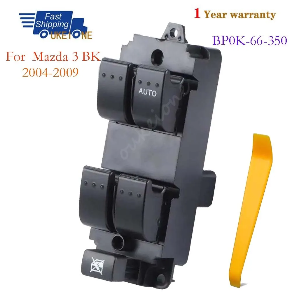 

BP0K-66-350 для Mazda 3 BK 2004 2005 2006 2007 2008 2009, передний правый главный выключатель питания двери со стороны водителя, автомобильные аксессуары