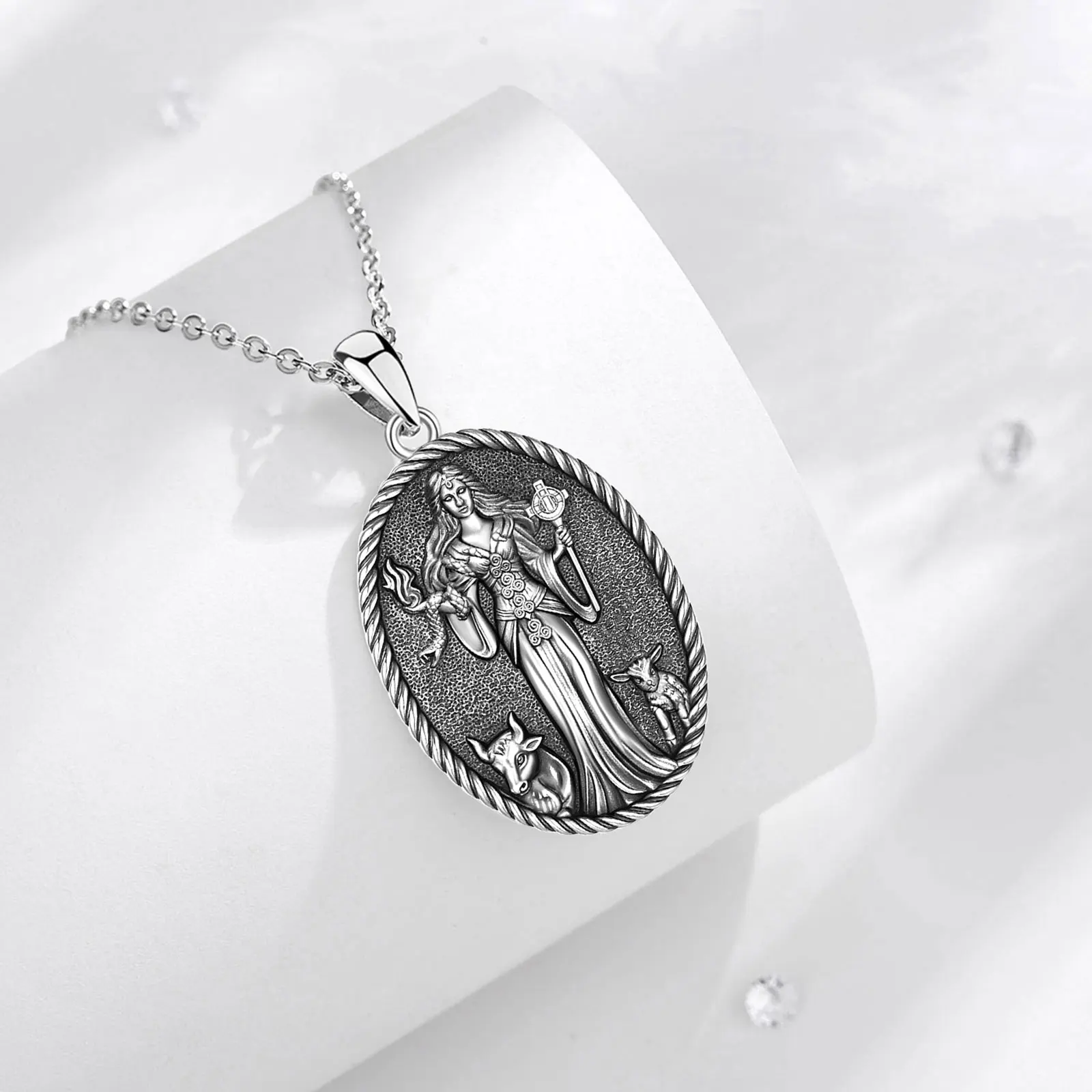 يودورا 925 فضة بريجيد آلهة قلادة بريجيد الصليب تميمة قلادة ويكا باقان مجوهرات هدية روحية للنساء #3