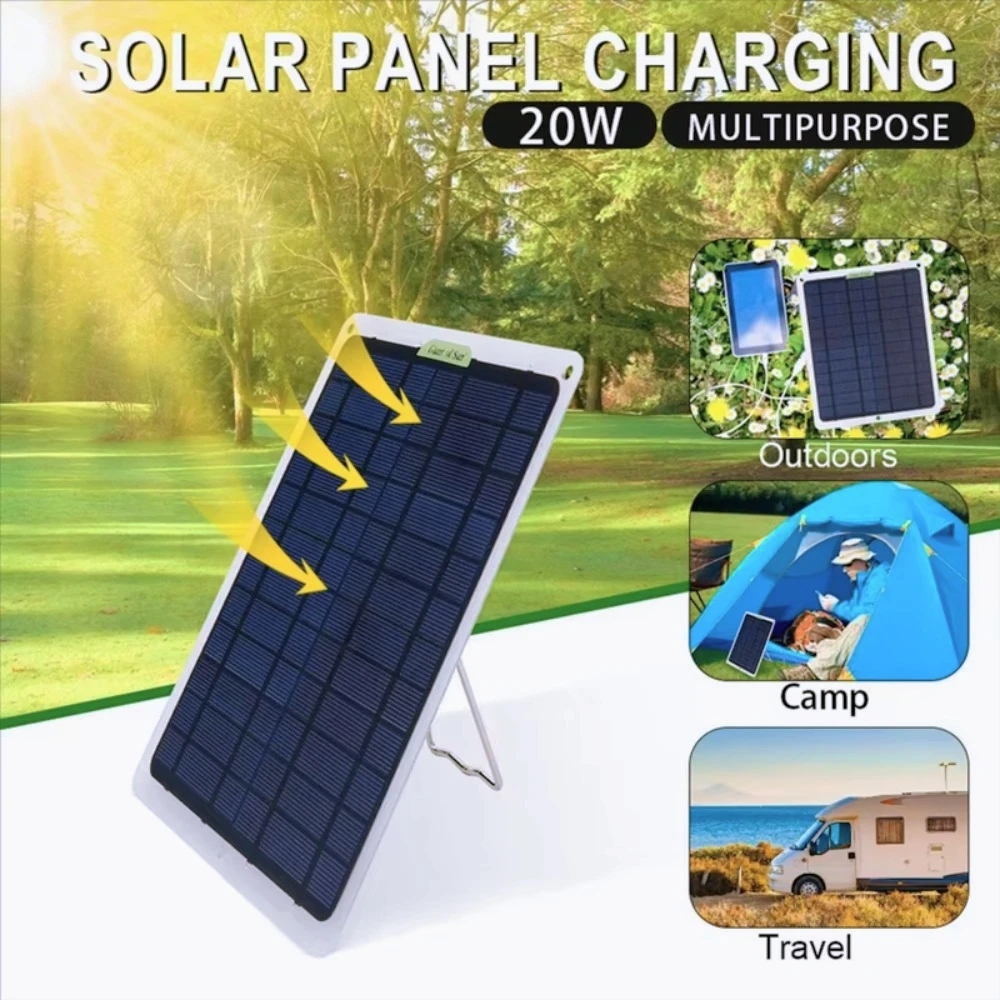 

AQ-20W Solar Panel 12V 10A Battery Controller Car Charger Outdoor Battery Supply for Vehicle Battery with OBD Plug XT