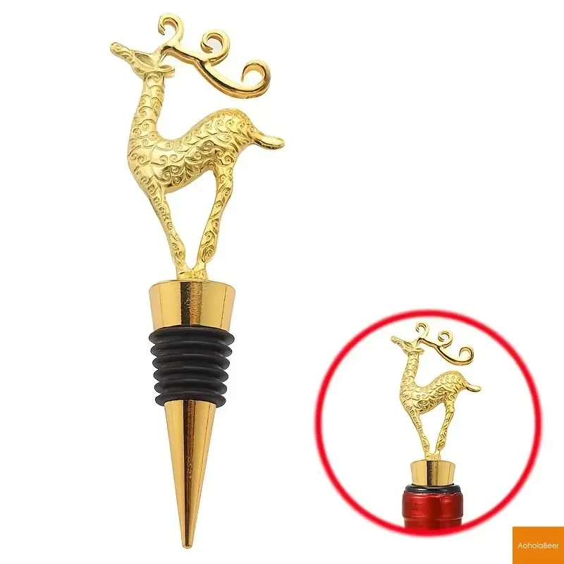 Christmas Santa Elk Decorative Wine Stoppers Gold and Silver Alloy Bar Bottle Decoration Bottle Stopper Wine Accessories Tools