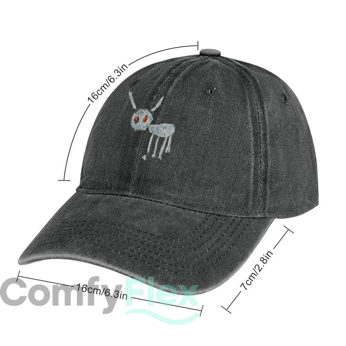 Creepy Rabbit Drawing Fashion Washed Baseball Cap Outdoor For Womens Unisex Female Beach Dad Hat Hip Hop
