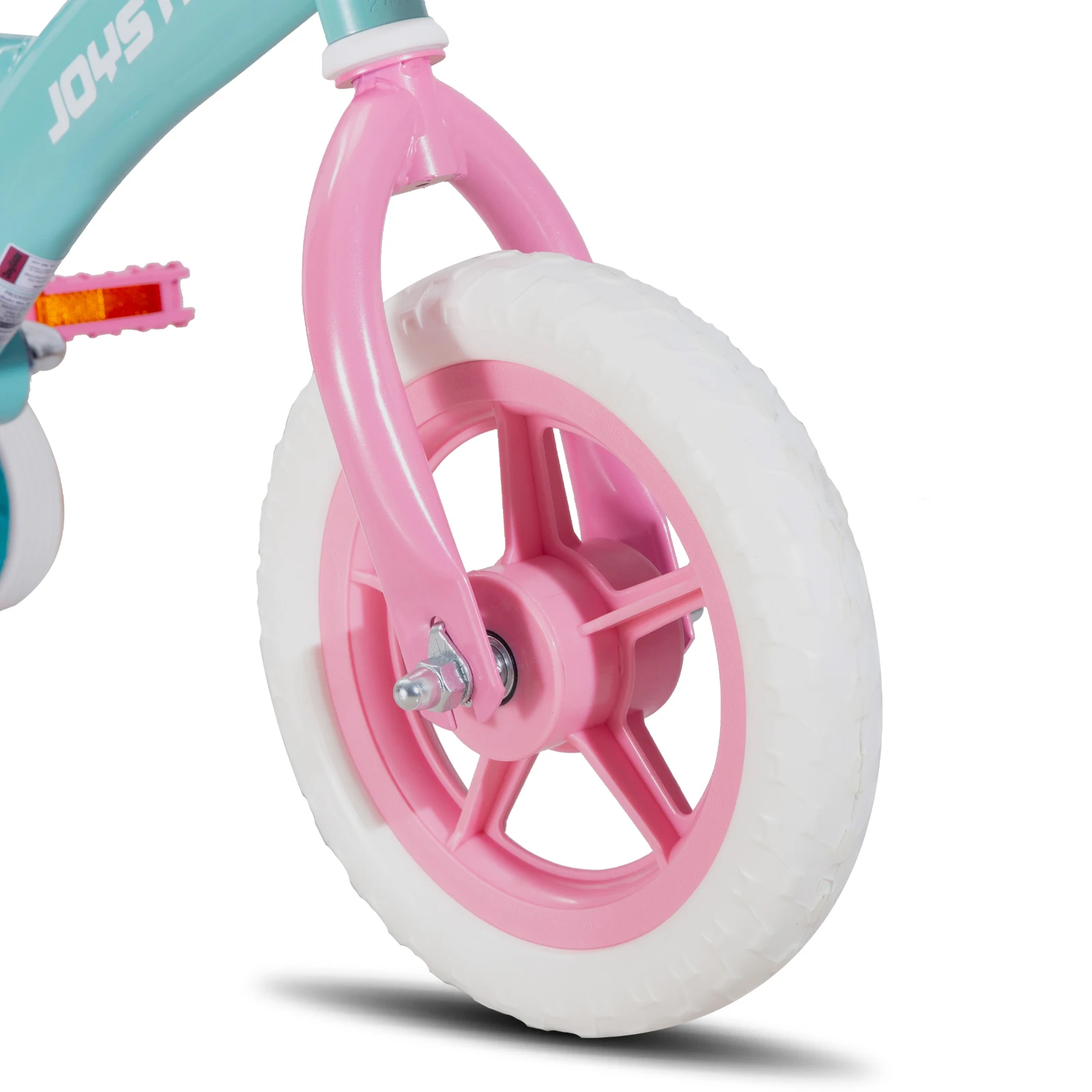 JOYSTAR 10/12 Zoll Kinderfahrrad für Jungen und Mädchen im Alter von 1–4 Jahren, Kleinkindfahrrad mit Stützrädern, Korb, abnehmbarer Druckgriff