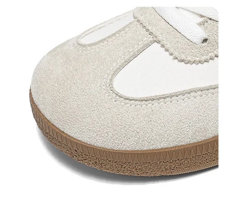 Damen Retro-Streifen-Sneaker mit Gummisohle, Schnürung, flache Schuhe, modische, vielseitige Freizeitschuhe zum Gehen für den täglichen Gebrauch – Detail 3