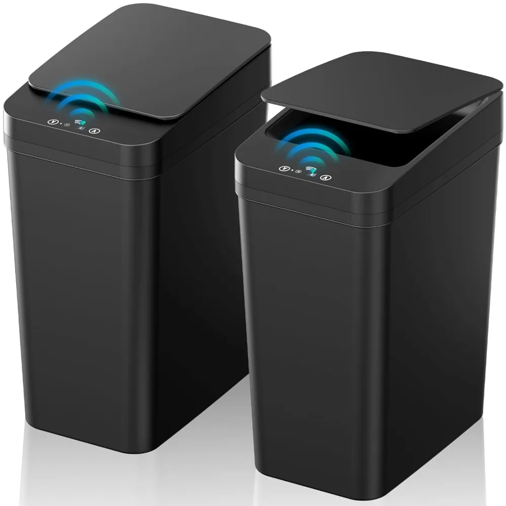 

2 Pack 2.2 Gallon Automatic Touchless Garbage Can, Small Motion Sensor Smart Trash Can, Slim Waterproof Trash Bin for Bedroom