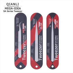 Pince à épiler QIANLI MEGA-IDEA 7-SA, Clip de réparation à pointe courbée 0.15mm 00-SA en acier inoxydable Non magnétique SS-SA