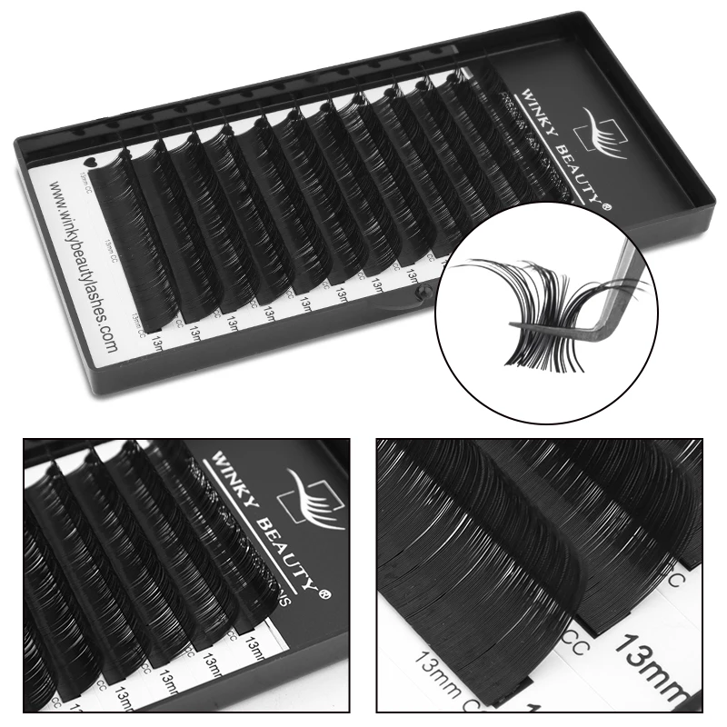 Winky Beauty 0.03mm Synthetic Russian Volume Eyelashes Extension Supplies Mink Lashes Extension Volume 8-15MM