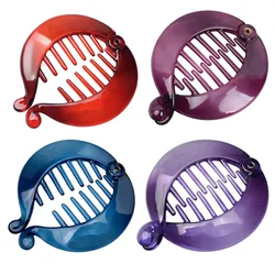 Round Shape Ponytail Clip Women Girls Simple Hair Claw Crab Black Brown Small Ponytail Holder Korean Hair Styling Accessories