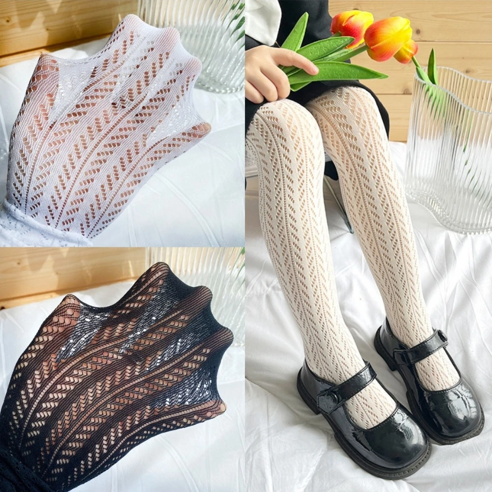 New Girls Tights Fishnet Baby Girls Princess Style Pantyhose Baby Summer Hollow Thin Breathable Stockings Sweet Cute Long Socks