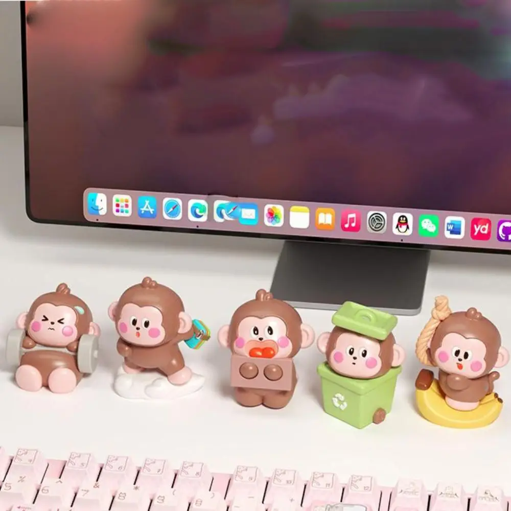 Resin Monkey Miniature Figurine Handmad Collectible Little Monkey Ornaments Statue Crafts Monkey Landscape Decoration Crafts