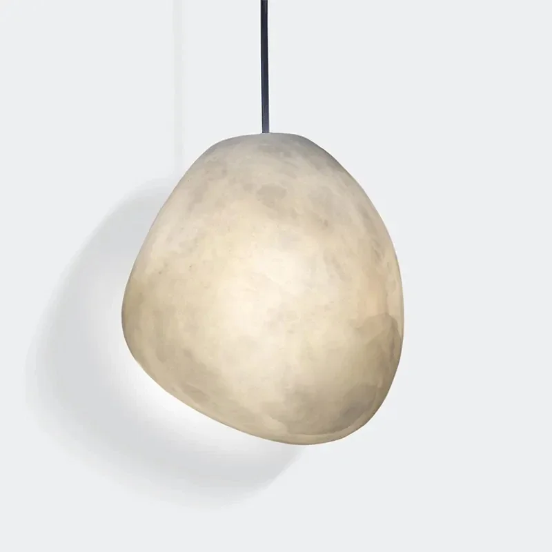 Modern snowflake gypsum LED chandelier decoration with marble and natural texture circular chandelier living room and bedroom