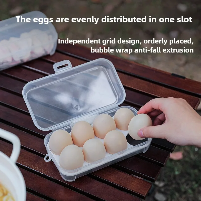 ISE MOUNT Outdoor egg storage box with egg tray portable transparent plastic box 8 grids 4 grids 3 grids beauty blender packagi