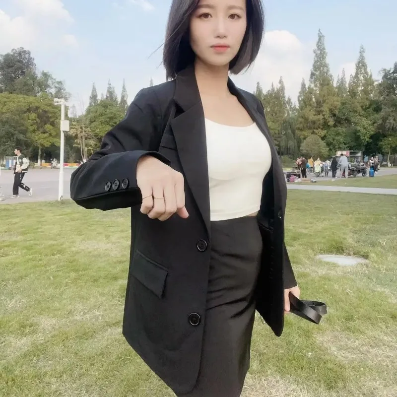 Women OL Business Suit Set Solid Color Blazer Pencil Skirt Slim Office Secretary Work Outfit S-XXL