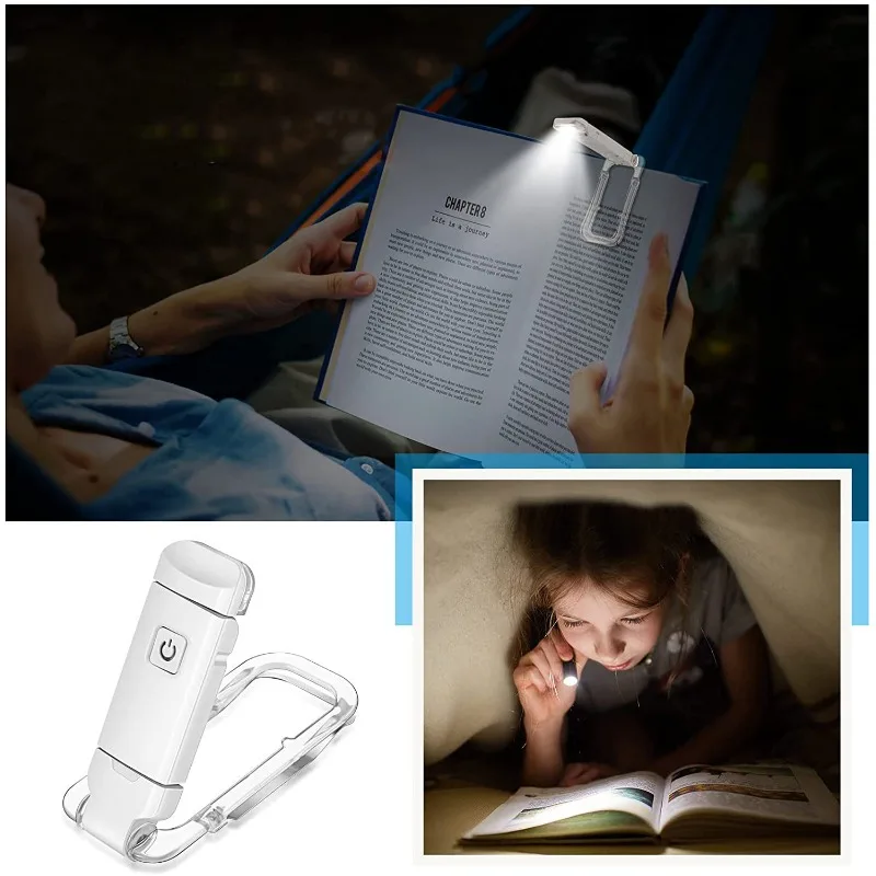 

New USB Rechargeable Book Reading Light Brightness Adjustable LED Clip on Book Light Eye Care Book Lamp for Kids Read Light