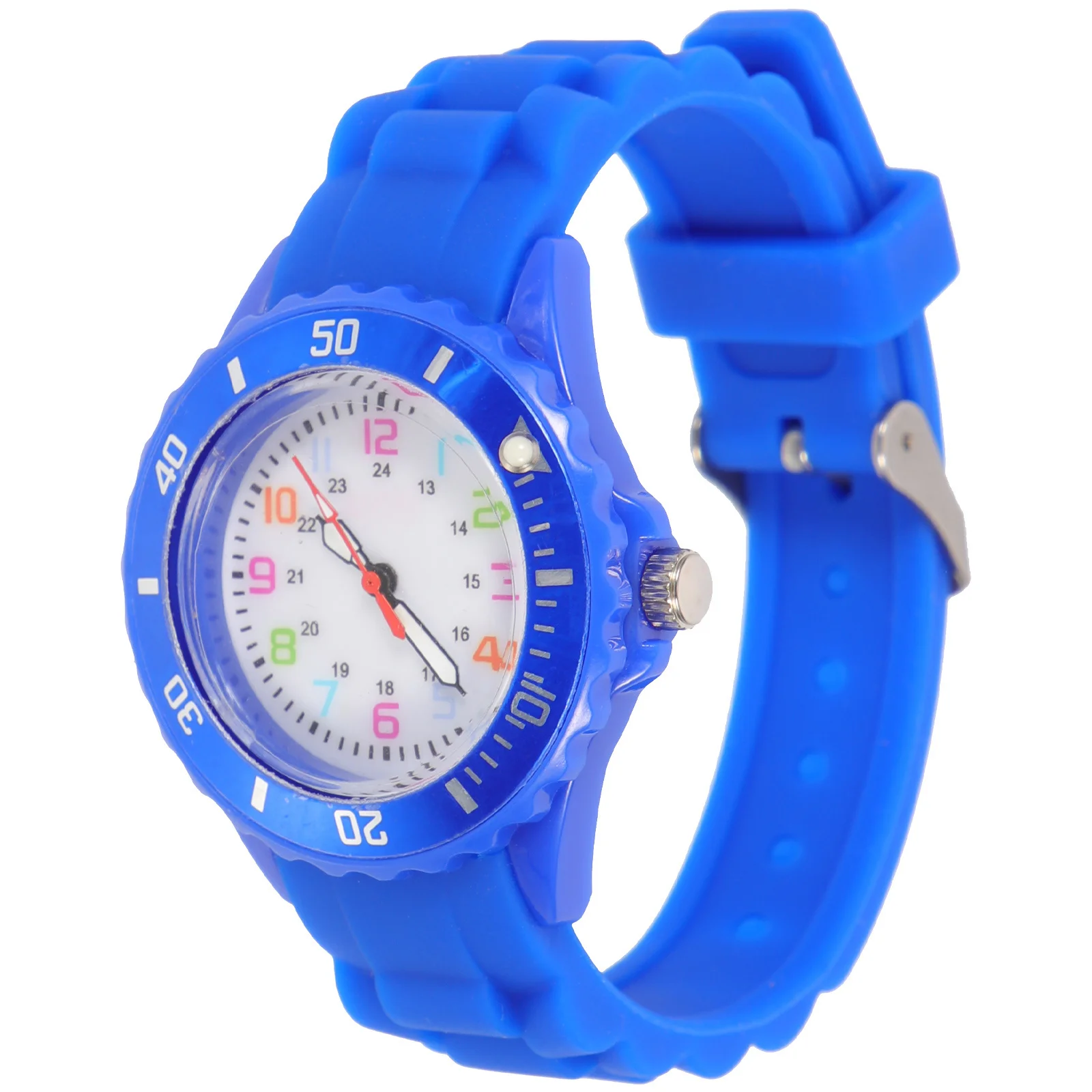 

Lovely Round Kids Watch Simple Analog Design Soft Safe Material Ideal Present for Children Birthday Back to School Party Favor