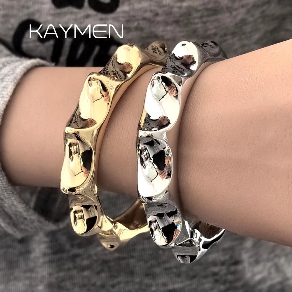 New Metal Gear Shape Open Bangle For Women Large Design Stylish Bracelet Party Event Bold Fashion Jewelry Chic Accessory Gift