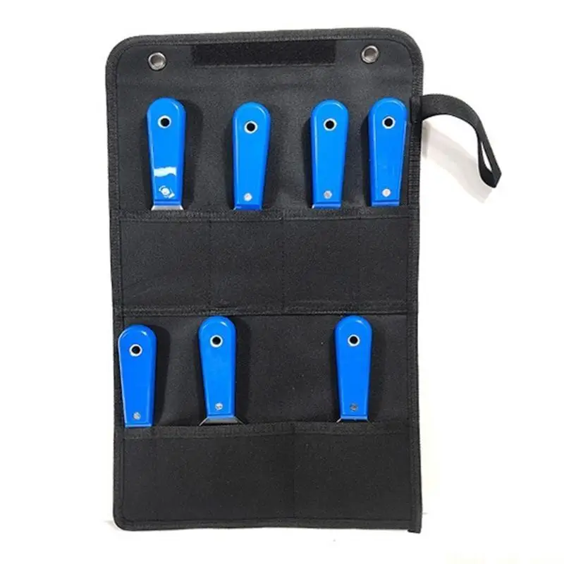 

A2BE Essential 7 Piece Putty Scraper Tool Set With Nonslip Plastic Handles For DIYer Enthusiasts And Professional Contractors