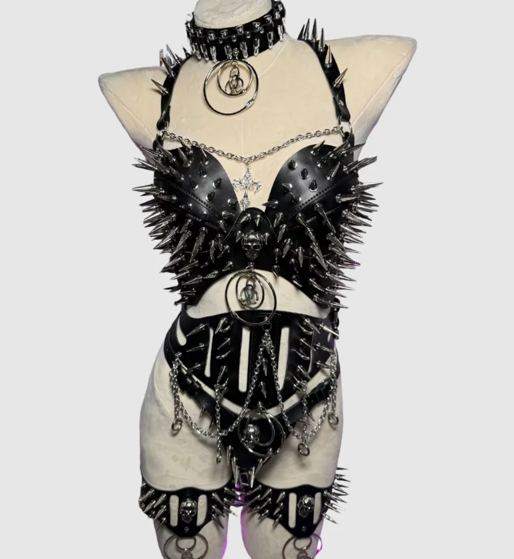 

Готические камербанды, модные повседневные часы 2025, заклепки с шипами, Y2K, бретельки с лямкой на шее, топы, готическая цепочка, эмо, панк, рок, гранж, уличная одежда