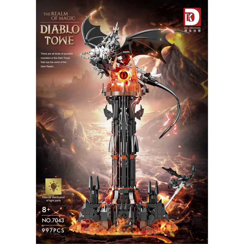 

MOC Demon Tower Building Set - Magic Black Castle Assembly Toy, suitable for children and adults, can be used as a birthday gift
