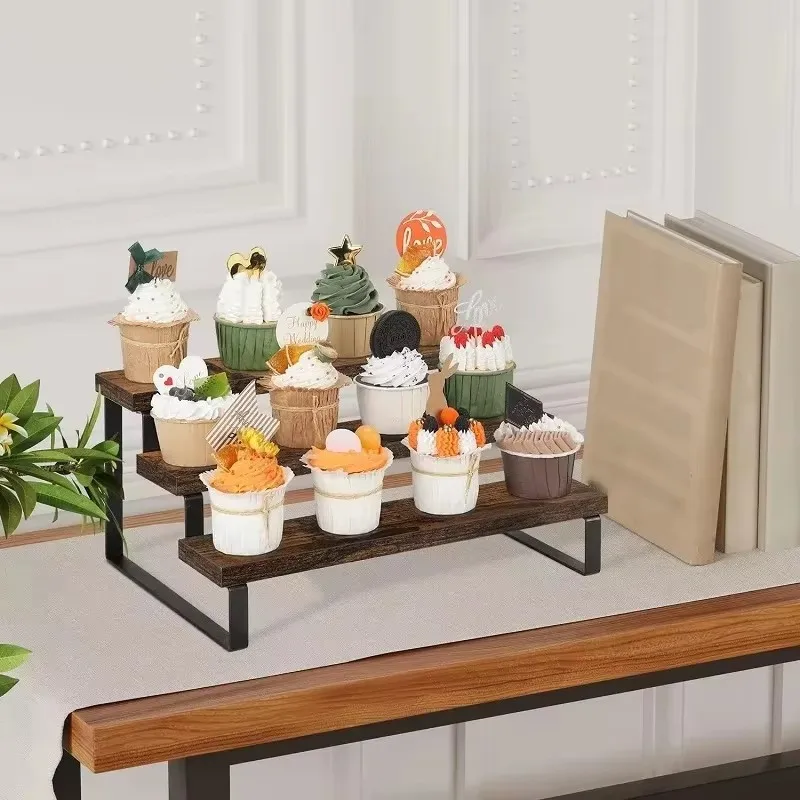 Holz Display Ständer Für Cupcake Parfüm Mini Figur Halter Gewürz Rack Organizer Regal Für Küche Badezimmer Wohnkultur