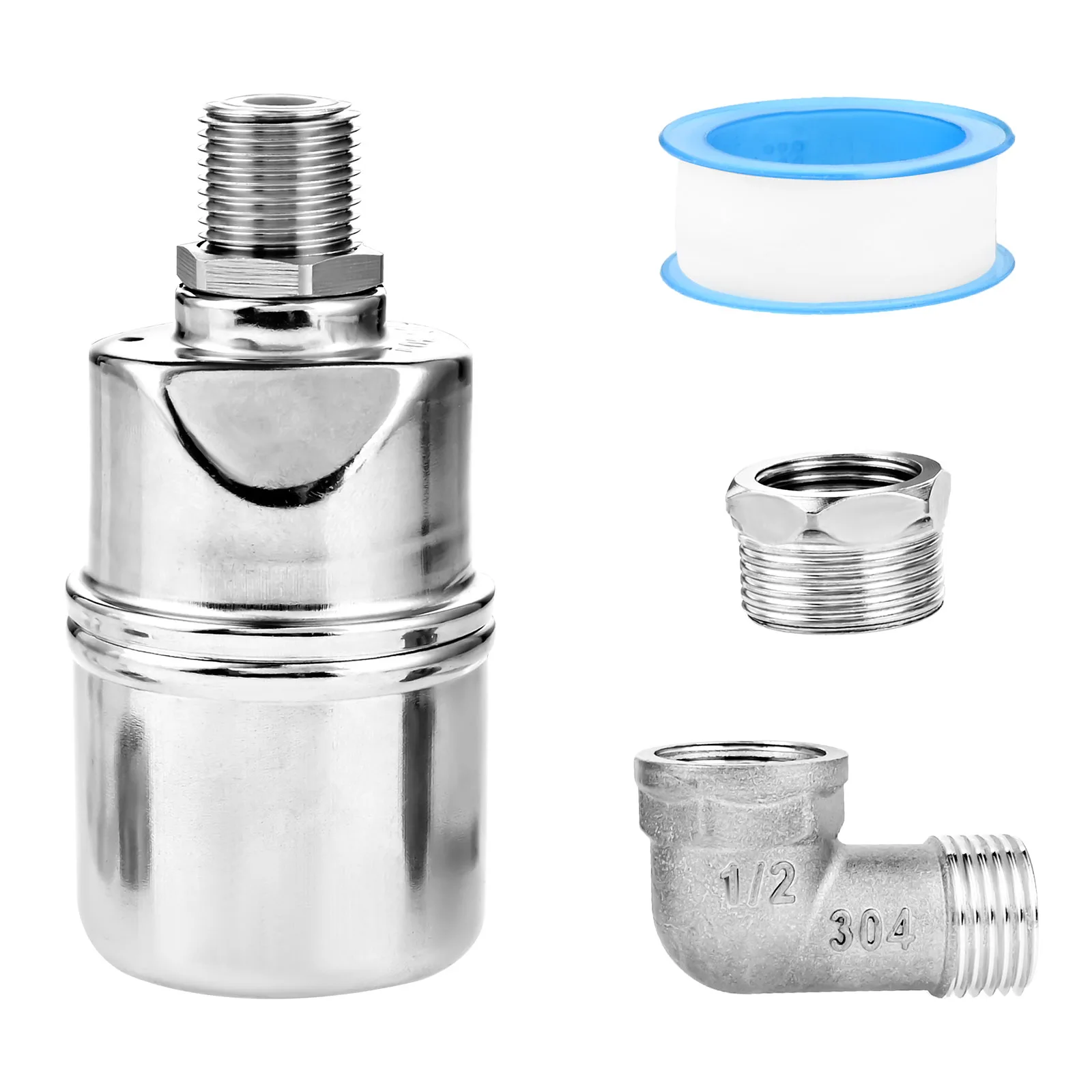 Automatic Water Level Control Valve 3/4 1/2Inch Stainless Steel Float Ball fit Water Tank Swimming Pool Garden Pond Fish Tank