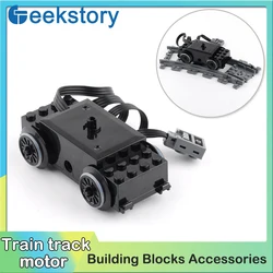 Train Track Motor 88002 MOC Functions Power Up Technical Speed Motor Building Blocks Parts for Rail Tracks DIY Car Bricks