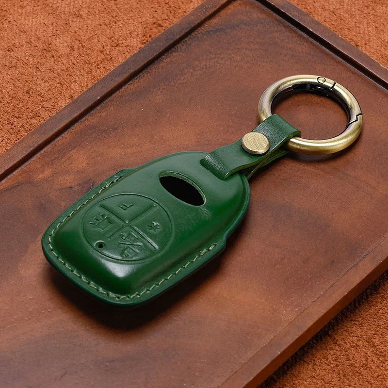 Handmade Genuine Cowhide Leather Smart Key Fob Cover Fit For Vespa GTS300 2026 Motorcycle Remote Key Case Vintage view 5