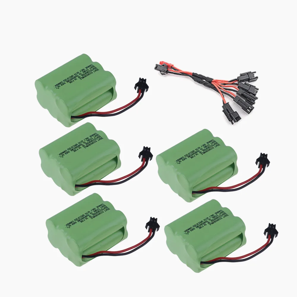 Ni-MH-batería AA de 7,2 v y 4500mAh con cargador para juguetes Rc, coches, tanques, Robots, pistola, 7,2 v, paquete de baterías recargables Aa para barco a control remoto