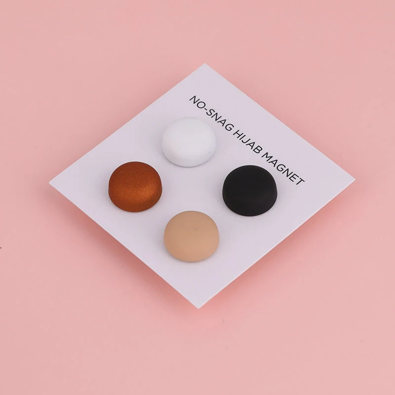 Mode 4 stks/zak Magneet Hijab Sjaal Broches Pins Voor Vrouw Versierd Accessoires Moslim Dames Snoep Kleuren Magneten