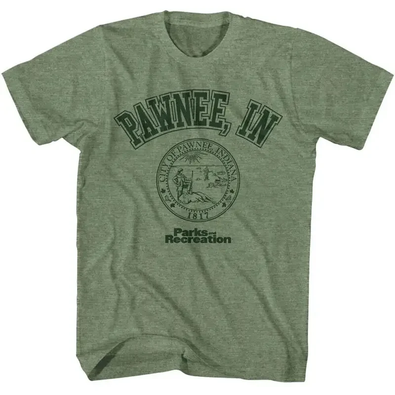 Parks and Recreation Pawnee IN City Of Indiana 1817 Emblem Men's T Shirt