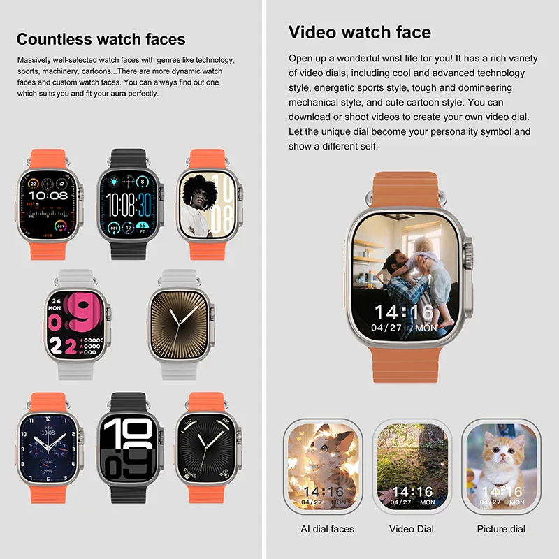 DT Ultra 3 ساعة ذكية Amoled HD شاشة 32Gb MP3 MP4 لاعب بلوتوث شبكة تقاسم APP مخزن GPS خريطة البوصلة الرياضة SmartWatch
