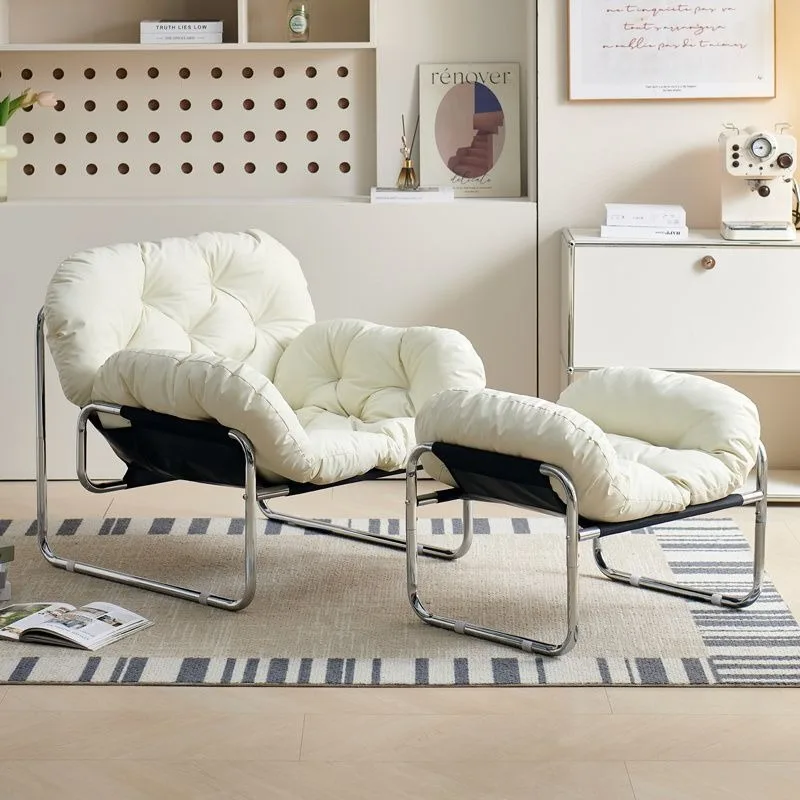Single Sofa Chair Minimalist Light Luxury Living Room Lazy Casual Cream Medieval Bauhaus Style Retro Chair image 6