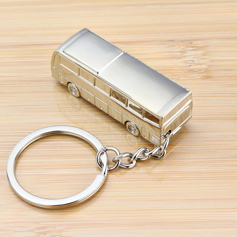 Bus keychain fashion men women purse bag car pendant key chain ring holder jewelry