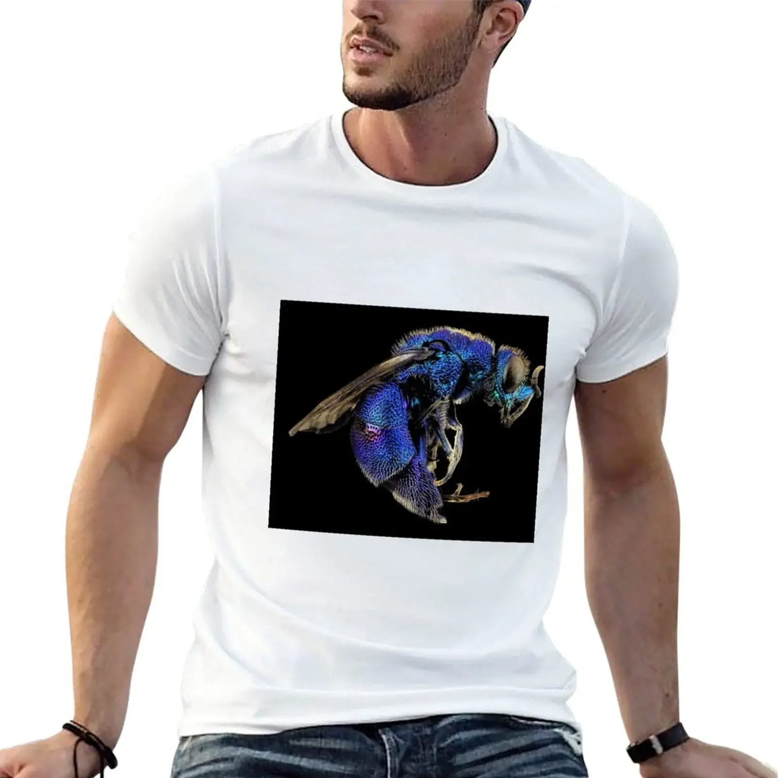 Multi-colored Cuckoo Wasp in flight Portrait #3 T-Shirt Short sleeve tee korean fashion tshirts for men