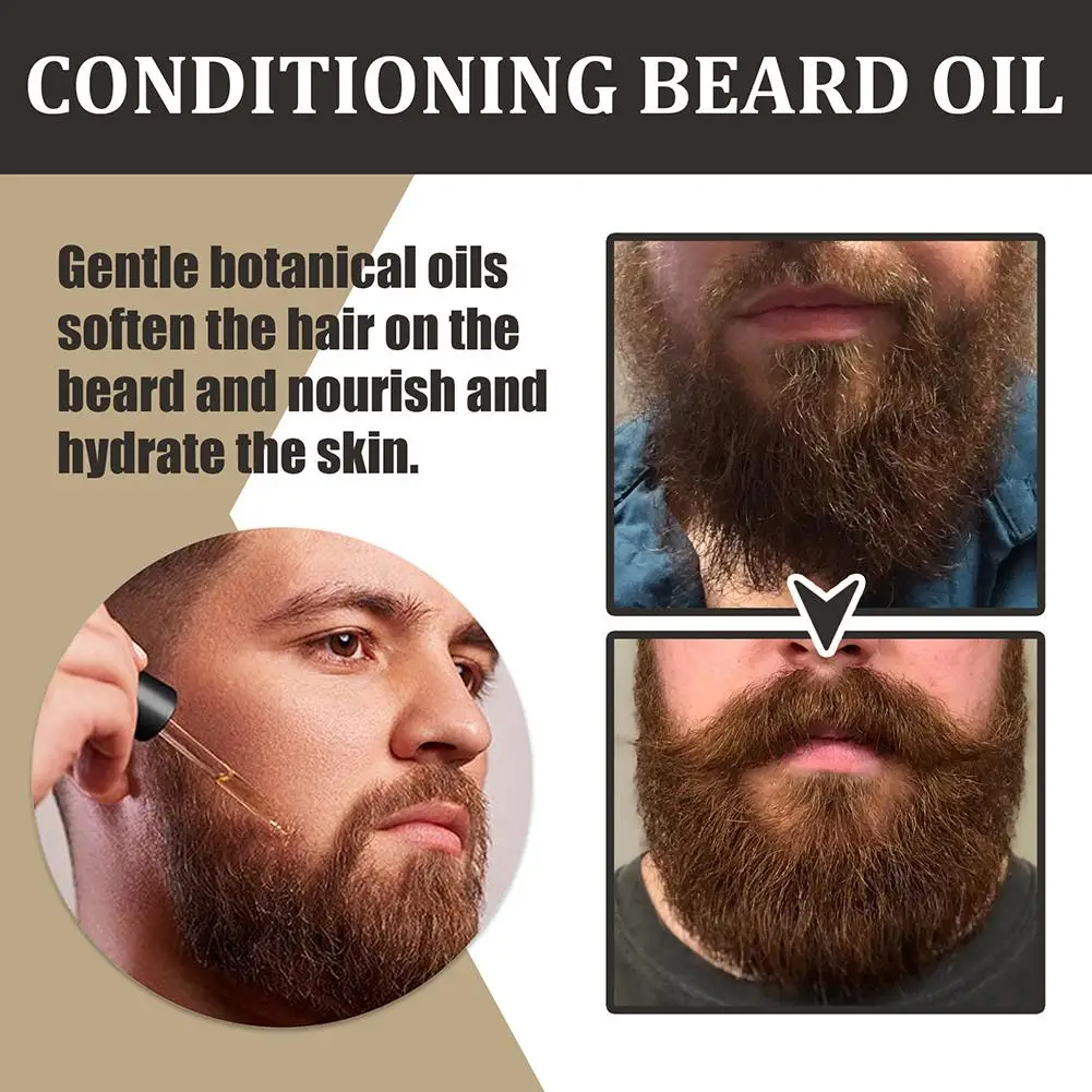 NEW 30ml Men Natural Nourishing Beard Care Oil Moisturizing Smoothing Hair Care Tools Organic Essence Soften Strengthen Mustache