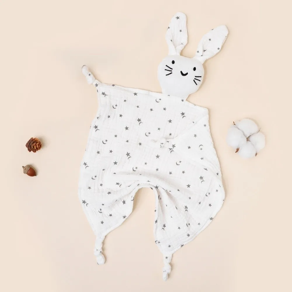 Cotton Muslin Muslin Comforter Blanket Printed Design Soft Material Cute Cat Sleep Multi-Function Newborn Size