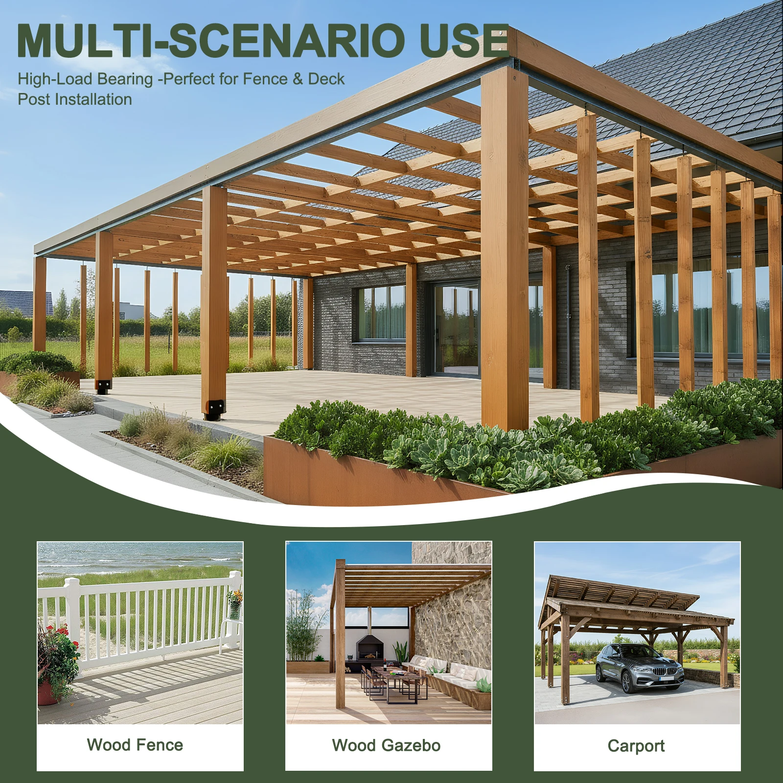 4Pcs Post Base Brac…