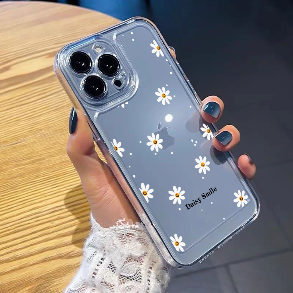 Fashion Flower Daisy Luxury For Samsung Galaxy S21 S25 S24 Ultra S22 FE S23 Plus A56 A55 5G A35 A15Transparent Soft Clear Funda